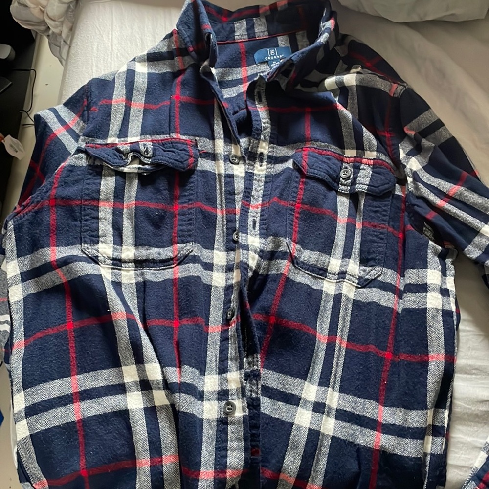 George Navy Blue Plaid Flannel